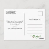 Watercolor Holly Berry Weihnachtsgrüßen FOTO Gruß Postkarte (Rückseite)