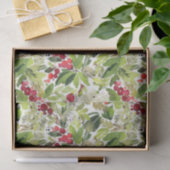 Watercolor Holly Berry Weihnachtszettel Seidenpapier (Geschenk)