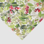 Watercolor Holly Berry Weihnachtszettel Seidenpapier (Detail)