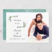 Watercolor Holly Christmas Dankeskarte (Vorne/Hinten)