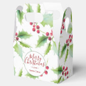 Watercolor Holly Christmas Favor Boxes Geschenkschachtel (Geöffnet)