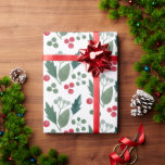 Watercolor Holly Christmas Foliage Geschenkpapier<br><div class="desc">Mit diesem eleganten Weihnachtswinterpapier verwöhnen Sie Ihre Geschenke! Ideal für ein festliches Urlaubsgeschenk.</div>