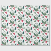 Watercolor Holly Christmas Foliage Geschenkpapier (Flach)