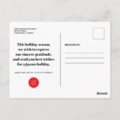 Watercolor Holly | Feierliche Grüße Postkarte (Rückseite)