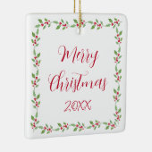 Watercolor Holly Garland Keramikornament (Rechts)