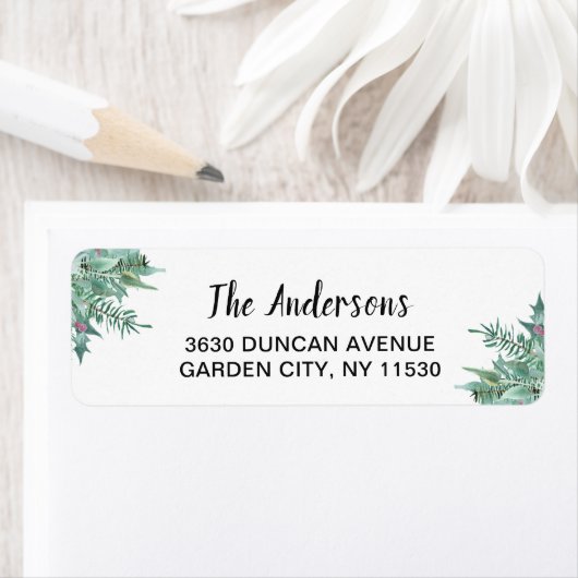 Watercolor Holly Greenery Weihnachtsfeierliche Rüc (Insitu)