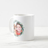 Watercolor Holly Jolly Christmas Foto Kaffeetasse (Vorderseite Links)