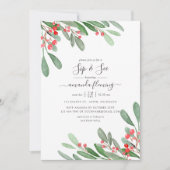 Watercolor Holly Jolly Christmas Sip und See Einladung (Vorderseite)