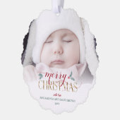 Watercolor Holly | Kundenfreundliche Begrüßung | F Ornament Karte (Links)