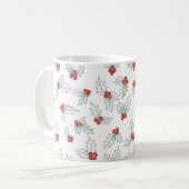 Watercolor Holly Leaves and Red Berries Christmas Kaffeetasse (Vorderseite Links)