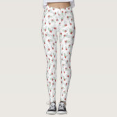 Watercolor Holly Leaves and Red Berries Leggings (Vorderseite)