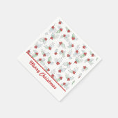 Watercolor Holly Leaves and Red Berries Paper  Serviette (Ecke)