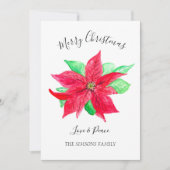 Watercolor Holly Merry Christmas Tree Feiertagskarte (Vorderseite)