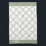 Watercolor Holly Mit Monogramm Christmas Red Green Geschirrtuch<br><div class="desc">Fügen Sie eine elegante, individuelle Touch zu Zuhause-Dekorationen mit einem mit Monogramm Weihnachtshandtuch hinzu. Die Initialen dieser Vorlage sind einfach zu personalisieren oder zu löschen. Das Design umfasst künstlerische Aquarellfarben, heilige Blätter und Beeren in Grün und Rot auf weißem Hintergrund. Mit Vintager Typografie und modernem Landmuster ist dieses Weihnachtshandtuch ein...</div>