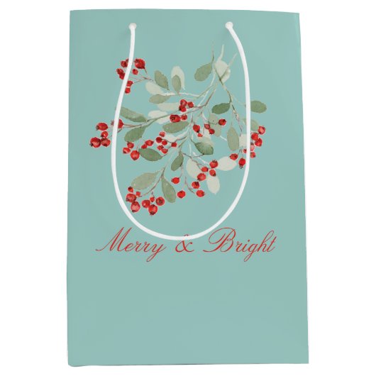 Watercolor Holly Mittlere Geschenktüte (Vorderseite)