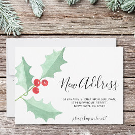 Watercolor Holly New Address Moving Ankündigung