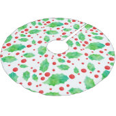 Watercolor Holly Pattern Bandana Polyester Weihnachtsbaumdecke (Schrägansicht)