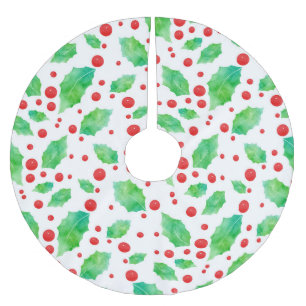Watercolor Holly Pattern Bandana Polyester Weihnachtsbaumdecke
