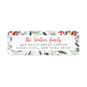 Watercolor Holly & Pine Weihnachtsfamilie Name (Vorne)