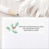 Watercolor Holly Rücksendeadresse (Insitu)