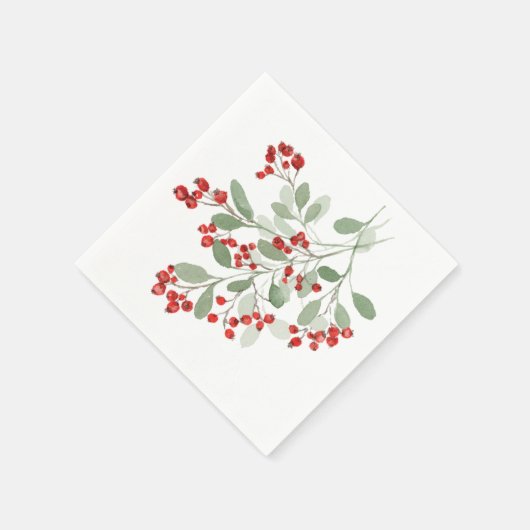 Watercolor Holly Serviette (Ecke)