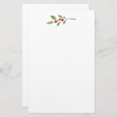 Watercolor Holly Sprig Briefpapier (Vorne/Hinten)