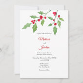 Watercolor Holly Sprig Einladung (Vorderseite)