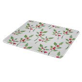 Watercolor Holly Sprigs Muster Schneidebrett (Ecke)