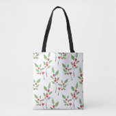 Watercolor Holly Sprigs Muster Tasche (Vorderseite)