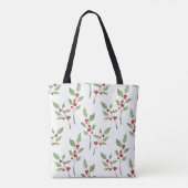 Watercolor Holly Sprigs Muster Tasche (Rückseite)