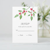 Watercolor Holly Sprigs RSVP Card (Stehend Vorderseite)