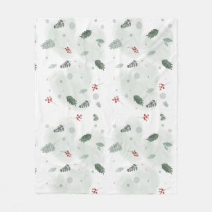 Watercolor Holly Verlasse Muster Weihnachts-Plan Fleecedecke