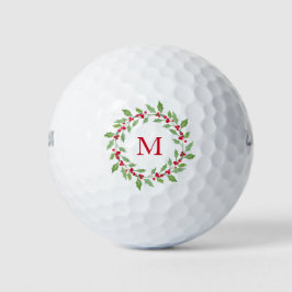 Watercolor Holly Wreath Golfball