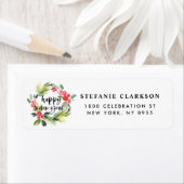 Watercolor Holly Wreath Happy New Year 2018 (Insitu)