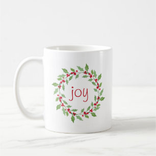 Watercolor Holly Wreath Kaffeetasse