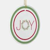 Watercolor Holly Wreath Keramik Ornament (Rechts)