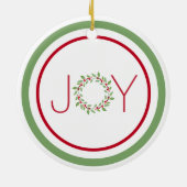 Watercolor Holly Wreath Keramik Ornament (Hinten)