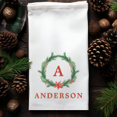 Watercolor Holly Wreath Modern Holiday Weihnachten Geschirrtuch