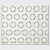 Watercolor Holly Wreath Pattern Geschenkpapier (Flach)
