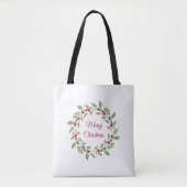 Watercolor Holly Wreath Tasche (Vorderseite)