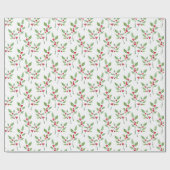 Watercolor Holzofensprigs Muster Wrapping Paper Geschenkpapier (Flach)