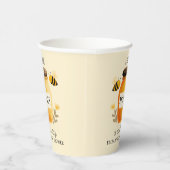 Watercolor Honey & Bees Baby Shower Yellow Pappbecher (Rechts)