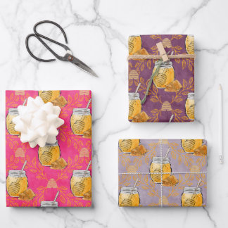 Watercolor Honey Jars Geschenkpapier Set