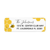 Watercolor Honeycomb and Bumble Bee Rücksendeadres (Vorne)