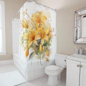 Watercolor Honeysuckle Harmony Duschvorhang (Beispiel)