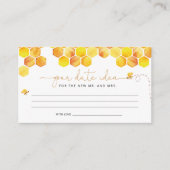 Watercolor Honigwabenkolben Datum Nachtideen \ Dat Begleitkarte (Vorderseite)