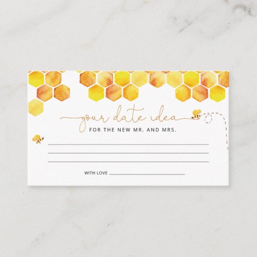 Watercolor Honigwabenkolben Datum Nachtideen \ Dat Begleitkarte (Vorderseite)