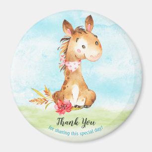 Watercolor Horse Baby Showfarm Vielen Dank Magnet