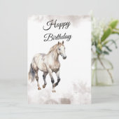 Watercolor Horse Birthday Greeting Card Einladung (Stehend Vorderseite)