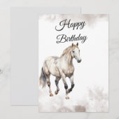 Watercolor Horse Birthday Greeting Card Einladung (Vorne/Hinten)